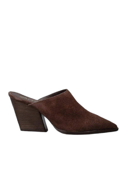 Sante Mules with Heel in Brown Colour
