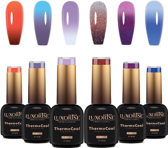 Set 6 Ojă Pentru Unghii Cu Gel Thermocool Semipermanent Luxorise Mirage