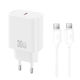XO Зарядно Устройство GaN с USB-C Порт и Кабел USB-C - USB-C 30W Quick Charge 2.0 / Quick Charge 3.0 / Quick Charge 4.0 Бял (CE41)