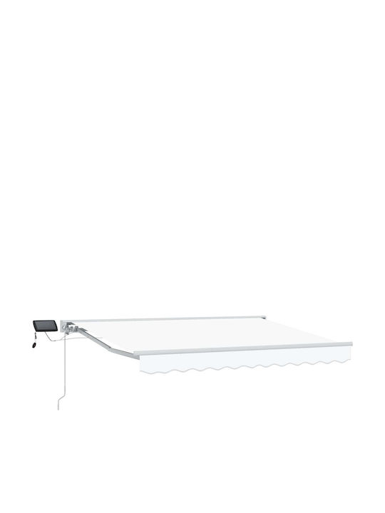 vidaXL Cort Terasă Alb Cu LED 3.5x2m