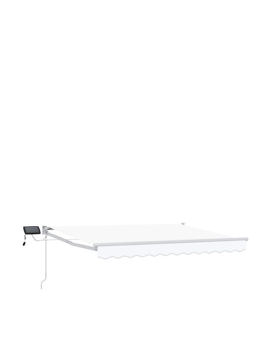 vidaXL Τέντα Βεράντας με Led Λευκή 3.5x2m