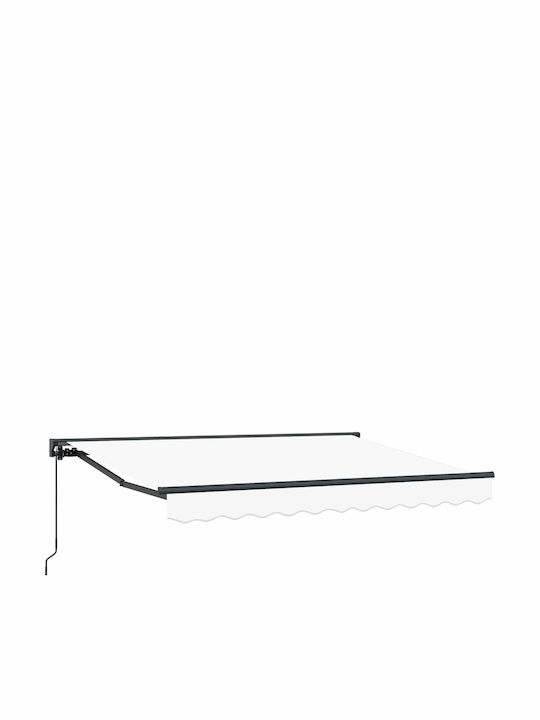 vidaXL Cort Terasă Alb Cu LED 3.5x2m