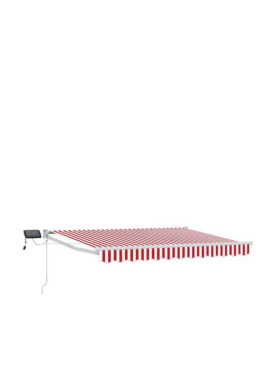 vidaXL Cort Terasă Roșu Cu LED 2.5x2m