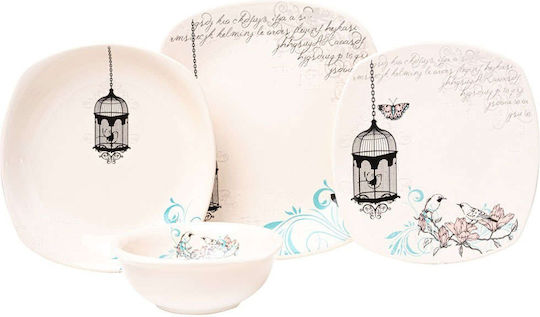 Set Farfurii Serviciu Masă 24 Bucăți 275krm1301 Multicolor Hermia 24 Bucăți Ceramică