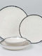 Dinnerware Set 24pcs 387grp1376 Black-white Hermia 24pcs Porcelain