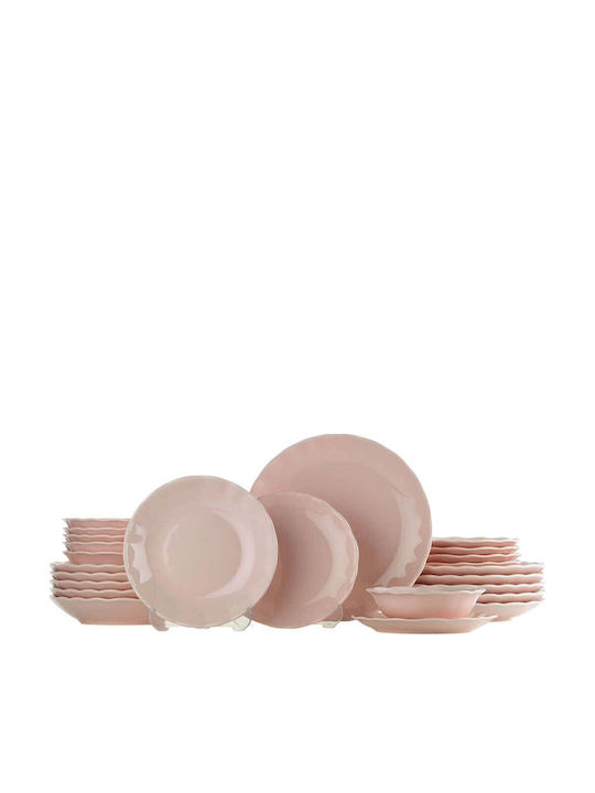 Dinnerware Set 24 Pieces 710ktp3797 Powder Pink Hermia 24 Pieces Porcelain