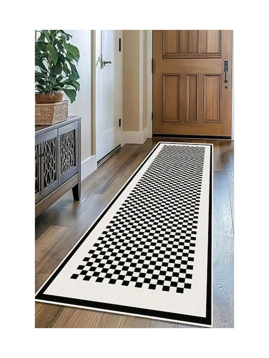 Conceptum Hypnose Varied Rectangular Rug Cream-Black 60x100cm