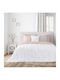 Nima Σετ Κουβερλί Υπέρδιπλο Microfiber White-pink 220x240cm