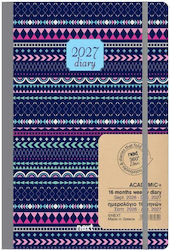 Next Diary Academic+ 9 2026-12 2027 Gallery Weekly Flexi 14x21cm Arabic Blue