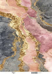 Decoupage Maja's Memories 30x42cm Geode Rosa-Grau