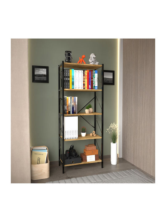 Βιβλιοθήκη Bimblem Oak 60x30x150εκ.