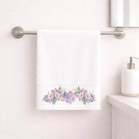 Astron Italy Προσώπου 50x90εκ. Violet White Βάρους 500gr/m²