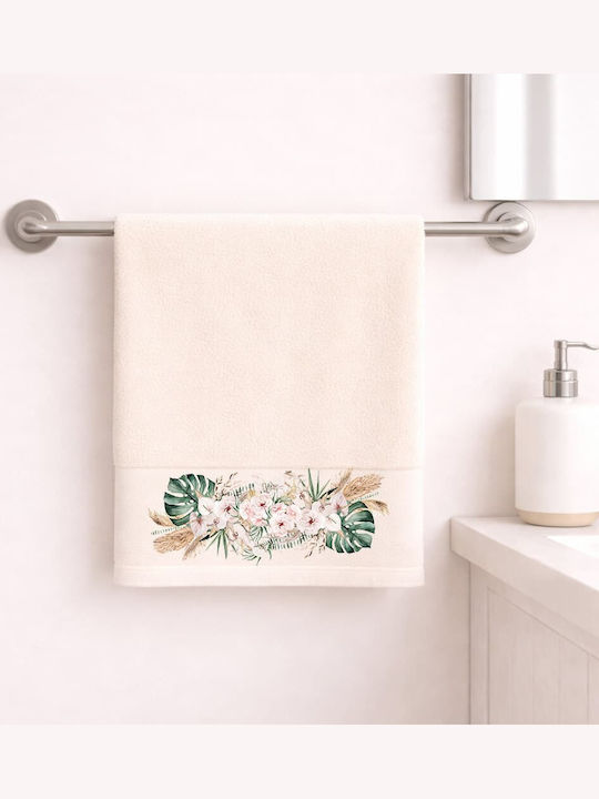 Astron Italy Boho Face Towel 50x90cm Ecru Weight 500gsm