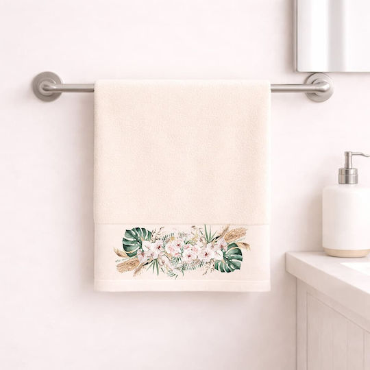 Astron Italy Facecloth Boho 50x90cm Ecru Weight 500gsm