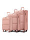 Miss Lulu Fabric Pink Travel Suitcase with 4 Wheels