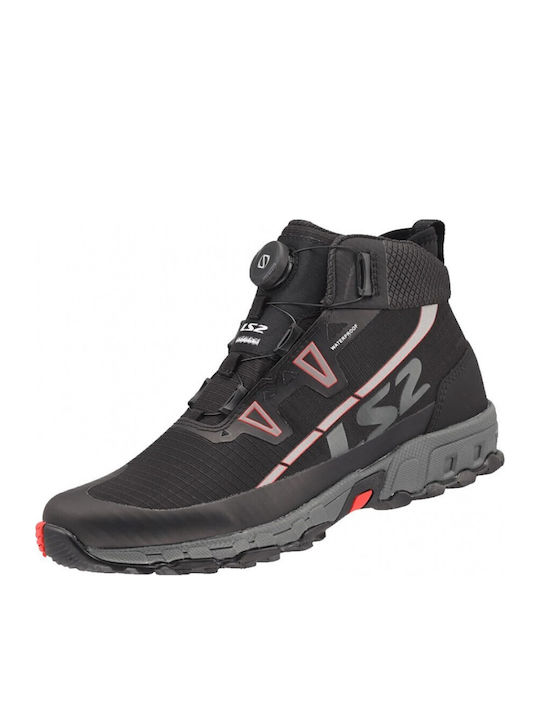 LS2 Trekker WP Männer Motorradstiefel Wasserdicht Schwarze
