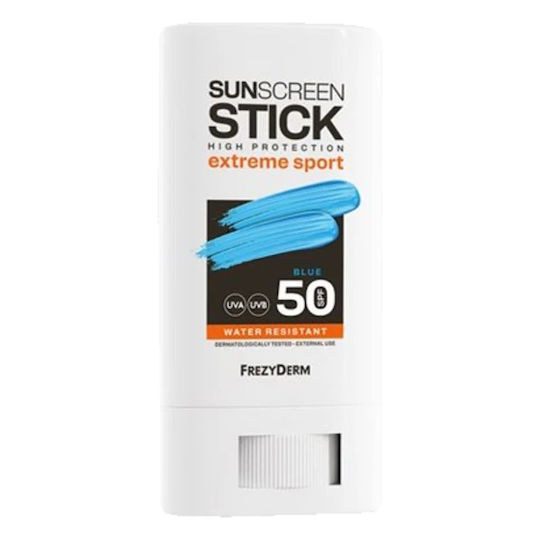 Frezyderm Stick de Protecție Solară Extreme Sport SPF 50 Albastru Stick de Protecție Solară pentru Față cu Culoare Intensă Albastră 20ml
