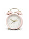 Alarm Clock Metal Silent Retro Pink Matte Colour 9.8x5.8x13.5cm Ankor Pc