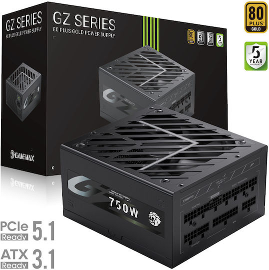 GameMax GZ 750G 750W Μαύρο Τροφοδοτικό Υπολογιστή Full Modular 80 Plus Gold