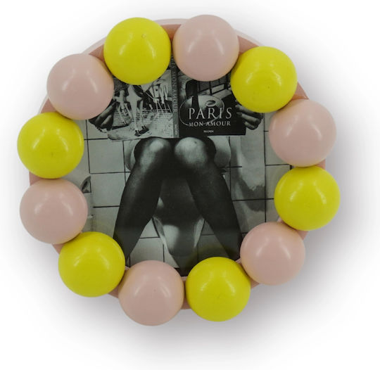 Housevitamin Fotorahmen Bubbles Hellrosa Gelb 14,5x14,5cm