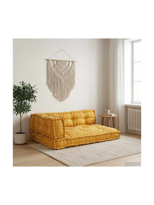 vidaXL Gartenstuhlkissen Palette mit Rückenlehne Gelbe 3 Stück 120x80cm
