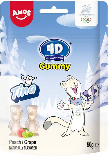 Amos 4d Gummibärchen Tina Pfirsich Traube 50g