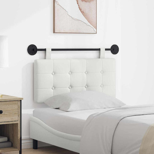 vidaXL Leather Bed Headboard Cushion White 90x55cm