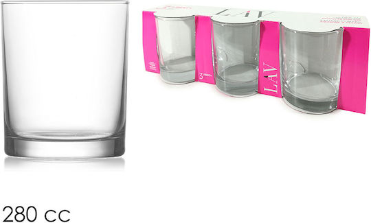 Set 3 Whiskey Glasses 280cc Liberty 2 Pieces