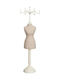 Jewellery Organizer Case Stand Mannequin Ecru Brocade Ø12x40cm