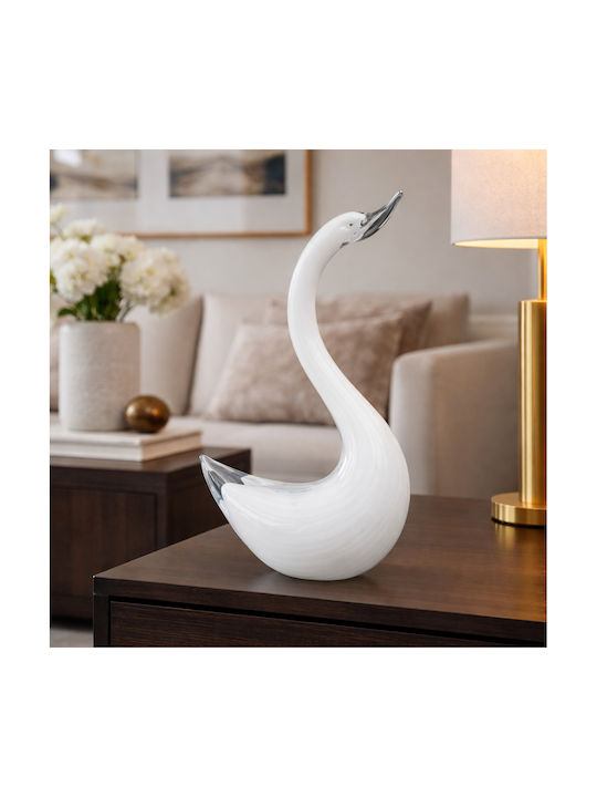 Murano Decorative Swan Made of Crystal 22x11x44cm