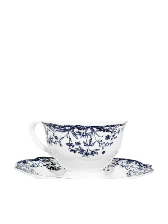 Estia Reverie Blue Set Tea Cups Porcelain Blue 220ml 6pcs