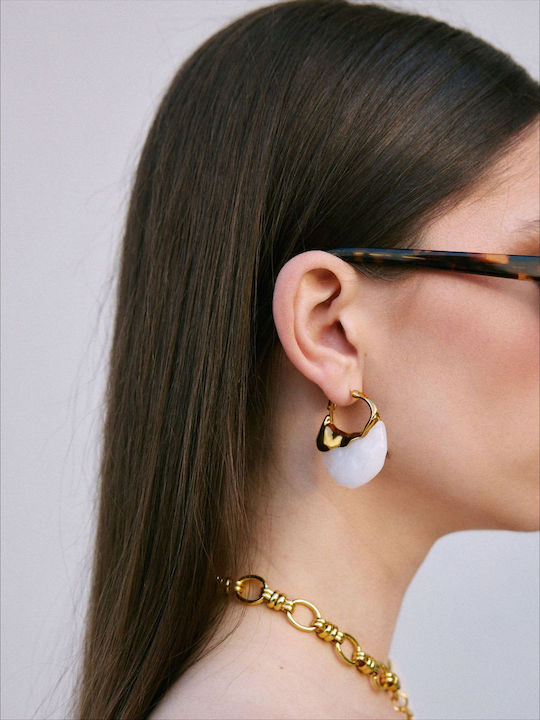 Kaleido Earrings Hoops Gold Plated Steel