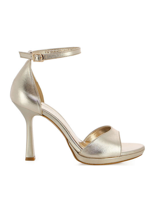 Studio Leather Gold Sandals