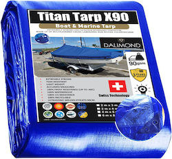 Κάλυμμα Σκαφών 5x14 70m² 90gr Gsm Dalimond Titan X90 Μπλέ Κρίκους Ανά 50 Εκ