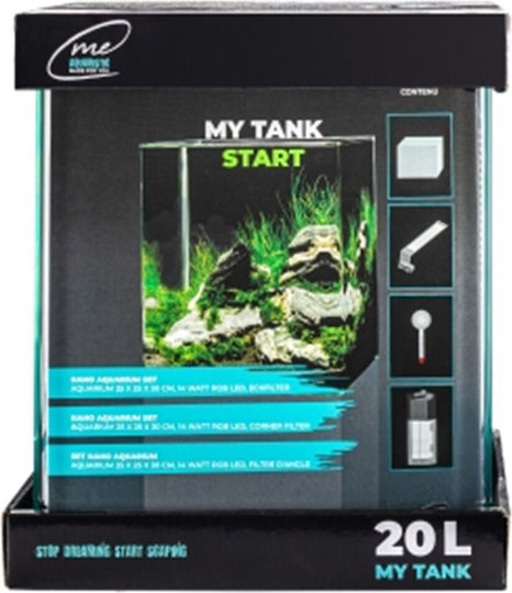 me Aquaristic Ενυδρείο Ψαριών Χωρητικότητας 20lt 25x25x30εκ.