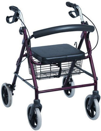 Medico Klappbarer Aluminium-Gehhilfe Burgundisch