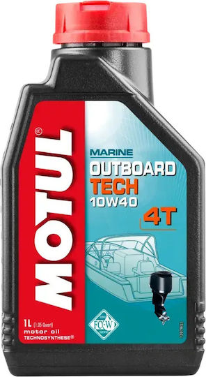 Motul Outboard Tech 10W-40 Synthetic Boat Oil 4T 1lt