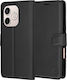 Techsuit Folio Book Leder / Silikon Schwarz (Ho...
