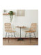 Metallic Dining Chairs Natural 2 Pieces 41x55x85 cm