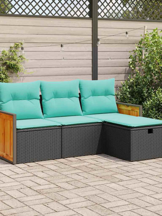 Ecksofa für den Außenbereich Rattan mit Kissen