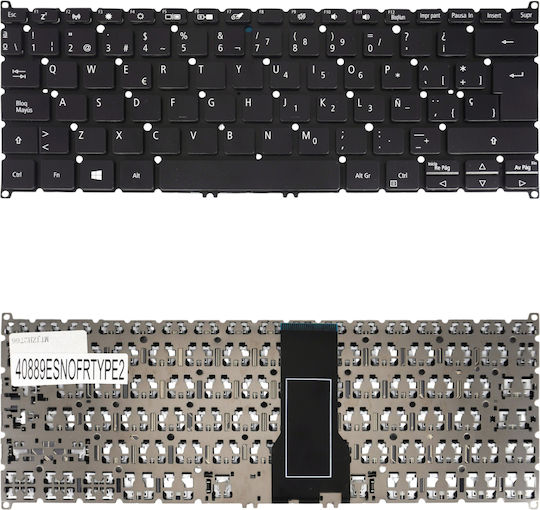 Spanish Laptop Keyboard For Acer Swift 3 Sf314-54 Sf314-54g Sf314-56g Sf314-56 Sf314-58g Nk.i1313.0bu Nk.i1313.0us 6b.gyrn1.008 Es Without Frame Black Code 40889esnofrtype2