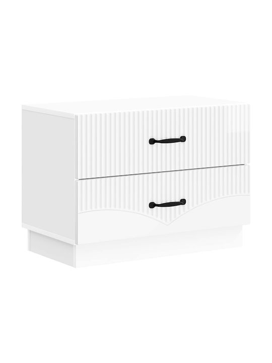 Нощно Шкафче Дървено Бяло 62x34.5x44.5см