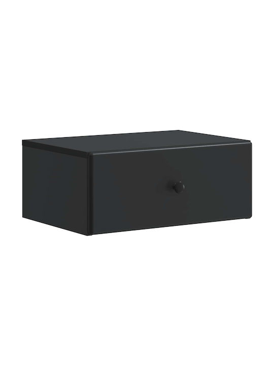 Κομοδίνο Ξύλινο Μαύρο 49x34.5x20cm