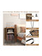 Wooden Bedside Table with Metal Legs Brown 48x40x88cm