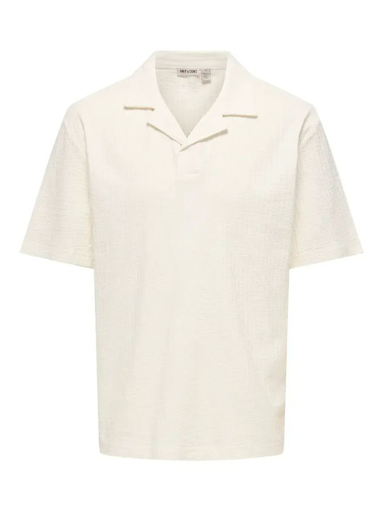 Only & Sons Polo Μπλούζα Κοντομάνικη Εκρού