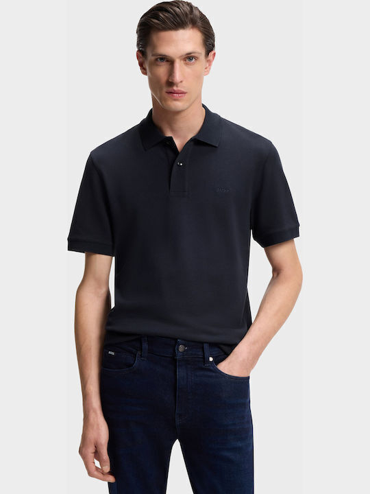 Boss Polo Herrenblusen Kurzarm Blaue