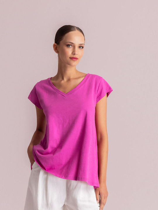 Moutaki Γυναικείο Crop T-shirt Magenta