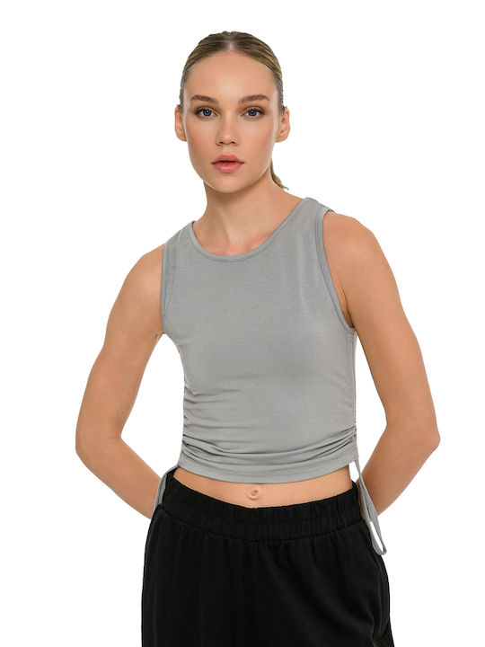 BodyTalk Damen Crop Top Ärmellos Graues