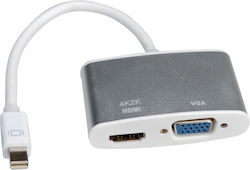 Adapter Roline 12.03.3161 Mini Displayport M zu VGA HDMI F Weiß