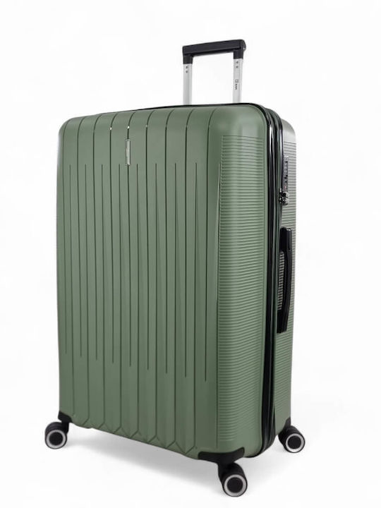 Rain Large Hard Khaki Travel Suitcase With 4 Wh...